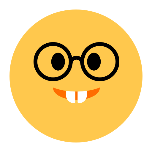 How emoji nerd face displayed on Toss Face