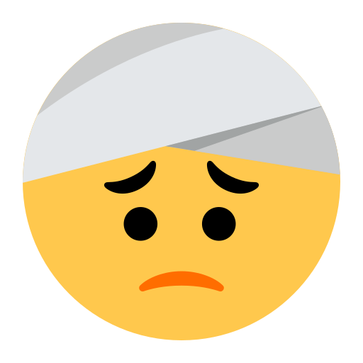 How emoji face with head-bandage displayed on Toss Face