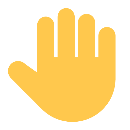 How emoji raised back of hand displayed on Toss Face