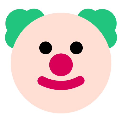 How emoji clown face displayed on Toss Face