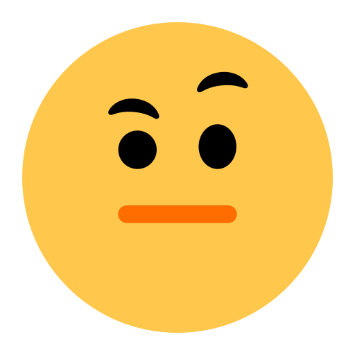 How emoji face with raised eyebrow displayed on Toss Face