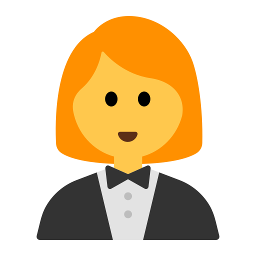 How emoji woman in tuxedo displayed on Toss Face