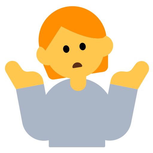 How emoji person shrugging displayed on Toss Face