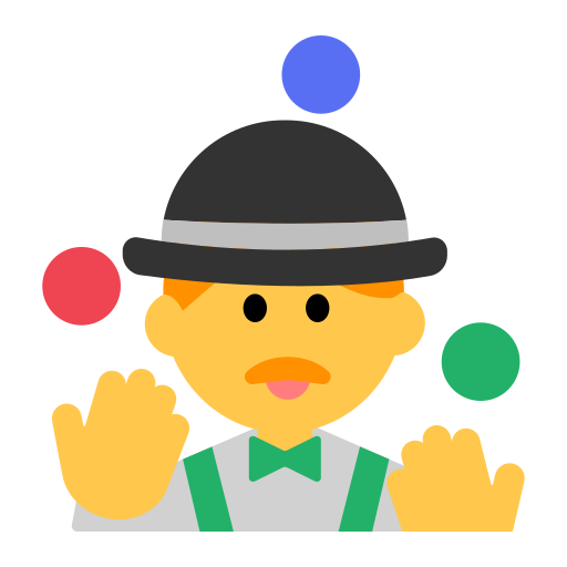 How emoji man juggling displayed on Toss Face