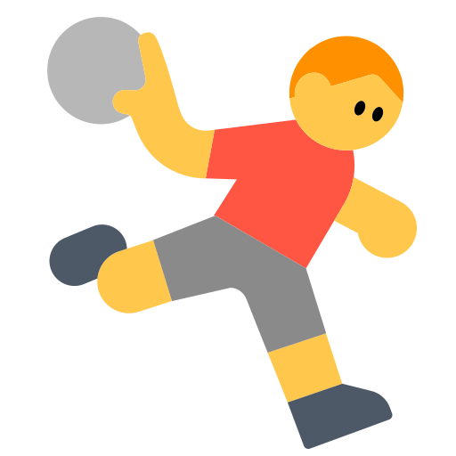 How emoji man playing handball displayed on Toss Face