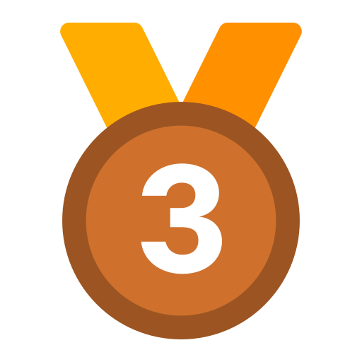 How emoji 3rd place medal displayed on Toss Face