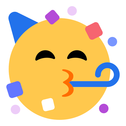 How emoji partying face displayed on Toss Face