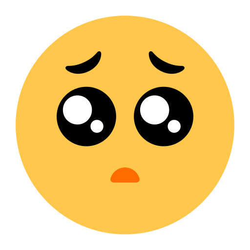 How emoji pleading face displayed on Toss Face