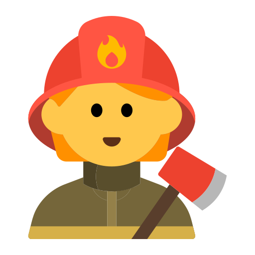 How emoji firefighter displayed on Toss Face