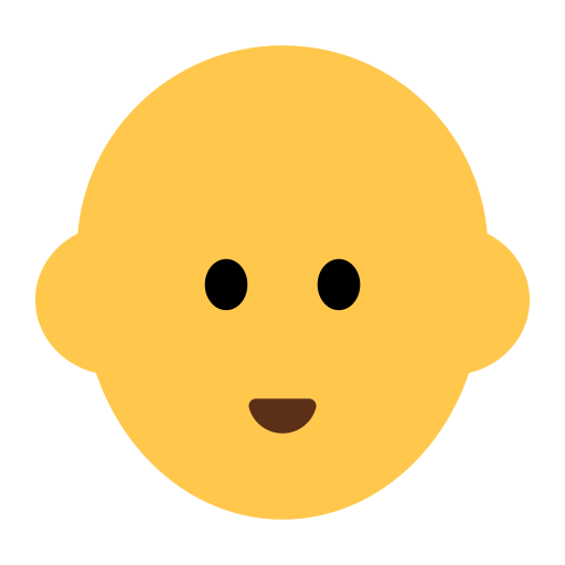 How emoji person: bald displayed on Toss Face