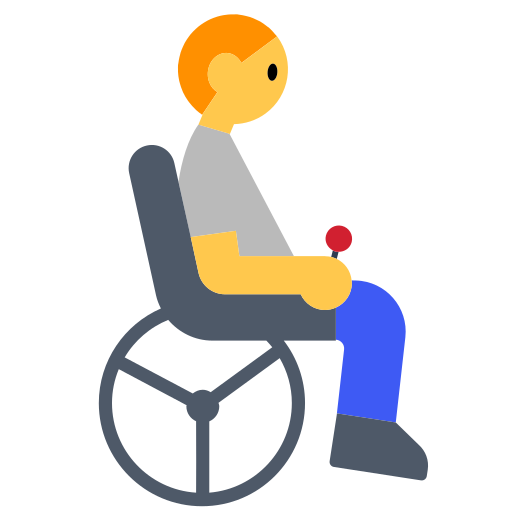 How emoji person in motorized wheelchair displayed on Toss Face