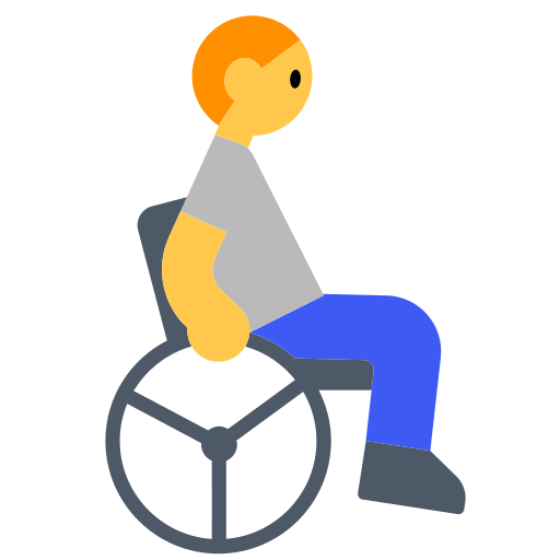 How emoji person in manual wheelchair displayed on Toss Face