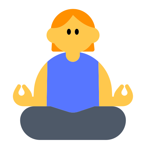 How emoji woman in lotus position displayed on Toss Face