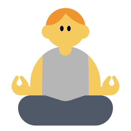 How emoji person in lotus position displayed on Toss Face