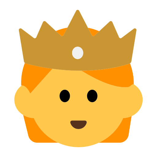 How emoji person with crown displayed on Toss Face