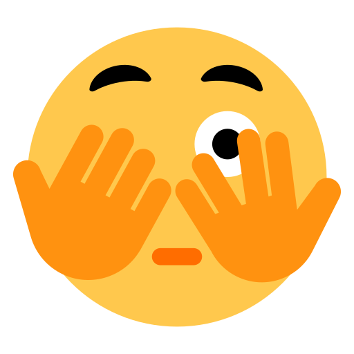 How emoji face with peeking eye displayed on Toss Face