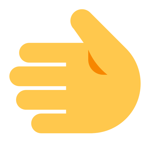 How emoji leftwards hand displayed on Toss Face