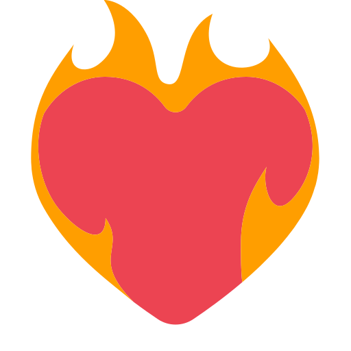 How emoji heart on fire displayed on Toss Face