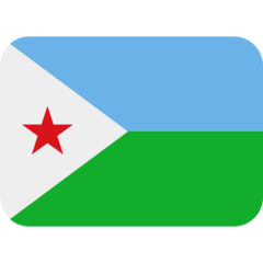 How emoji flag: Djibouti displayed on Twitter