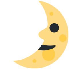 How emoji first quarter moon face displayed on Twitter