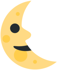 How emoji last quarter moon face displayed on Twitter