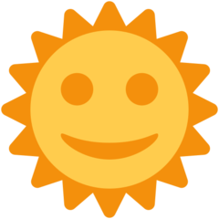 How emoji sun with face displayed on Twitter