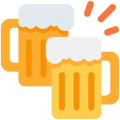 How emoji clinking beer mugs displayed on Twitter