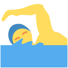 How emoji man swimming displayed on Twitter