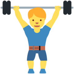 How emoji man lifting weights displayed on Twitter