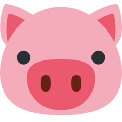 How emoji pig face displayed on Twitter