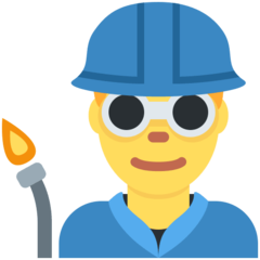 How emoji man factory worker displayed on Twitter