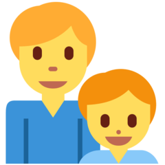 How emoji family: man, boy displayed on Twitter