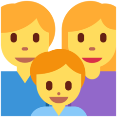 How emoji family: man, woman, boy displayed on Twitter