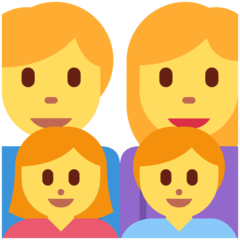 How emoji family: man, woman, girl, boy displayed on Twitter