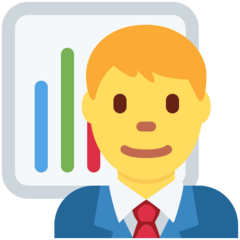 How emoji man office worker displayed on Twitter