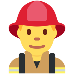 How emoji man firefighter displayed on Twitter