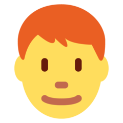 How emoji man: red hair displayed on Twitter