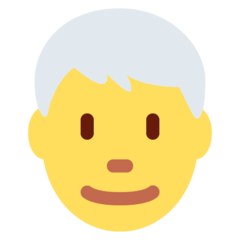 How emoji man: white hair displayed on Twitter