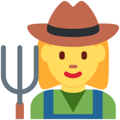 How emoji woman farmer displayed on Twitter