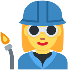 How emoji woman factory worker displayed on Twitter