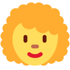 How emoji woman: curly hair displayed on Twitter