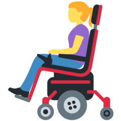 How emoji woman in motorized wheelchair displayed on Twitter