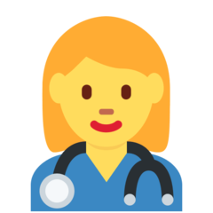 How emoji woman health worker displayed on Twitter