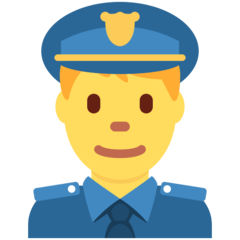 How emoji man police officer displayed on Twitter