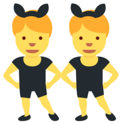 How emoji men with bunny ears displayed on Twitter