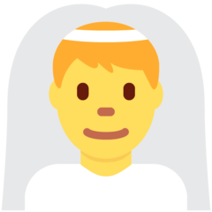 How emoji man with veil displayed on Twitter