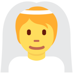 How emoji person with veil displayed on Twitter