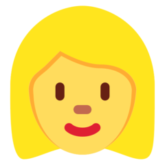 How emoji woman: blond hair displayed on Twitter