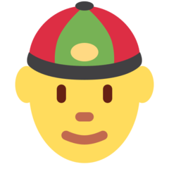 How emoji person with skullcap displayed on Twitter