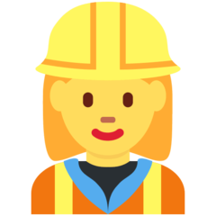 How emoji woman construction worker displayed on Twitter